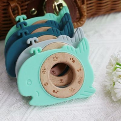 BPA-freie Silikon-Baby-Zähne mit Holzring