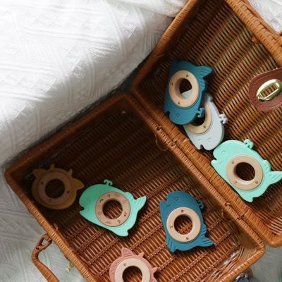 BPA-freie Silikon-Baby-Zähne mit Holzring
