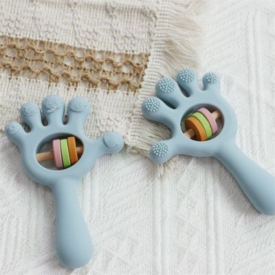 Weiches Baby-Silicon-Zähne Ratteln Handflächenform-Spielzeug: BPA-frei, ungiftig, kaubar