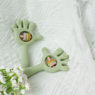 ODM Baby Silikonspielzeug Altersgruppe Babys Kinder Kinder Rasseln Handform
