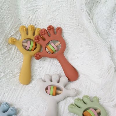 ODM Baby Silikonspielzeug Altersgruppe Babys Kinder Kinder Rasseln Handform