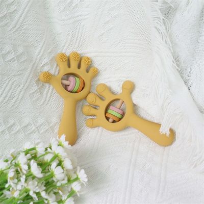 ODM Baby Silikonspielzeug Altersgruppe Babys Kinder Kinder Rasseln Handform