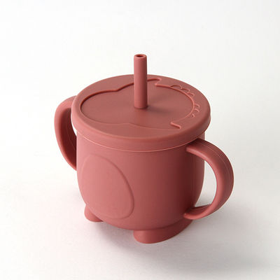 Hochflexible Trinkbecher aus Silikon mit Stroh und Druck 155g