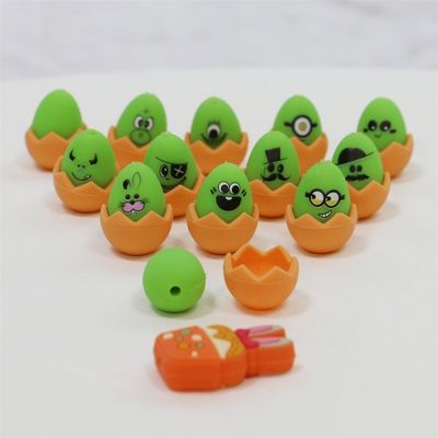 Pascha-Fokalen für Pascha-Fächer, Silikon, alle Perlen, ungiftig, Silikon, gedruckte Pascha-Eier, Perlen für die Schlüsselrechnung