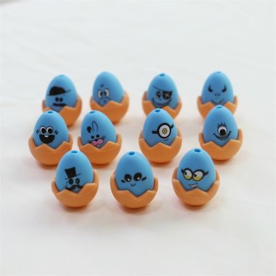 Pascha-Fokalen für Pascha-Fächer, Silikon, alle Perlen, ungiftig, Silikon, gedruckte Pascha-Eier, Perlen für die Schlüsselrechnung