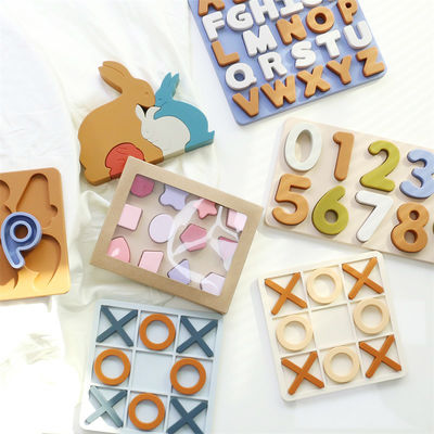 Altersbereich 1-4 Silicone Puzzle fördert die kognitive Entwicklung Bildung Silicone XO Puzzles Spielzeug