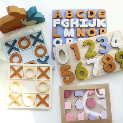Großhandel Voll Silikon XO Puzzles Custom Logo Marke Baby pädagogische Silikon Puzzle Spielzeug