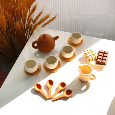 CE-Sicherheitsstandard Babyspielzeug aus Silikon mit Silikonspielzeug mit Teekanne Set 17PCS