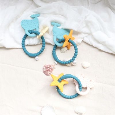 Lebensmittelqualität Silikon Baby-Zähne mit nicht-toxischem Design und leicht zu greifen Griff BPA-freie Silikon-Zähneringe