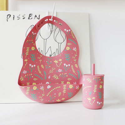 Schützen Sie Ihre Babykleidung Silikon Baby Bib Fleckenbeständig Tier Druckmuster Silikon Bib