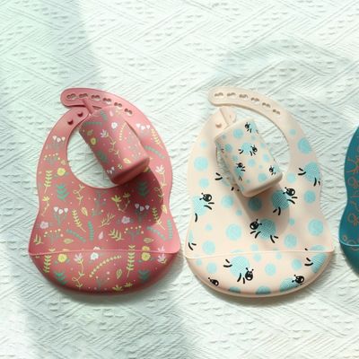 OEM leicht zu reinigen Silikon Baby Bib Für 0-4 Jahre alt Baby Fütterung Druck Silikon Bib Cup