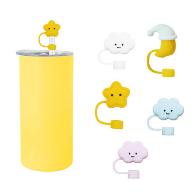 Verschiedene Blumen Silikon Stroh Stroh Hut Kappe Toppers Abdeckungen für Tumbler Cup