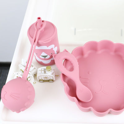 Voll Silikon Strohdeckel In 3D Design Leichtbau Silikon Baby-Tischgeschirr-Set