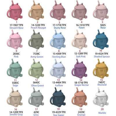 Druckgeschneiderte Silikon-Sippy-Tasse mit Stroh