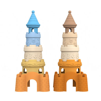 BSCI Fabrik kundenspezifisches Silikon Stapelzeug Baby pädagogische Kinder Bau Turm Stapler Silikon Spielzeug
