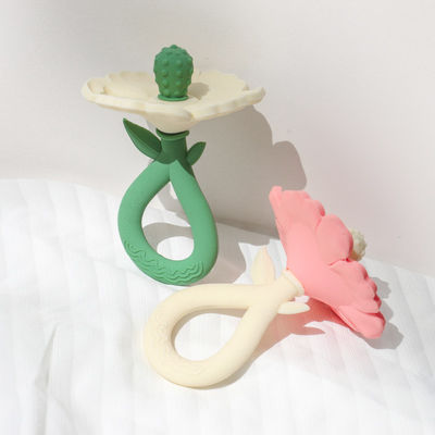 PAISEN Custom 6 Monate Blumenpflanzenform Zähne 100% Naturkautschuk Zähne Silikon Zähne Kaute Schütteln Weiches Babyspielzeug