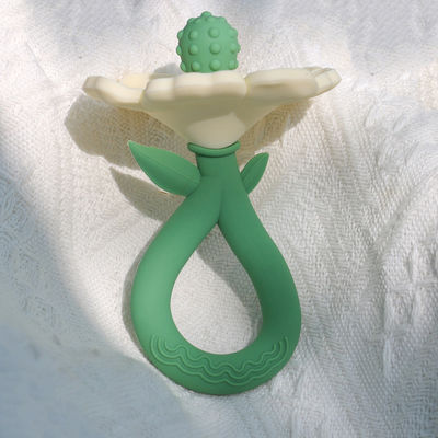 PAISEN Custom 6 Monate Blumenpflanzenform Zähne 100% Naturkautschuk Zähne Silikon Zähne Kaute Schütteln Weiches Babyspielzeug