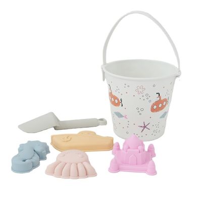 BSCI Fabrik Großhandel kundenspezifische EN71 getestet Wärmeübertragung Druck hellweißes Silikon Baby-Spielzeug Kit Sandstrand-Spielzeug für Kinder