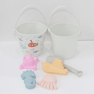 BSCI Fabrik Großhandel kundenspezifische EN71 getestet Wärmeübertragung Druck hellweißes Silikon Baby-Spielzeug Kit Sandstrand-Spielzeug für Kinder