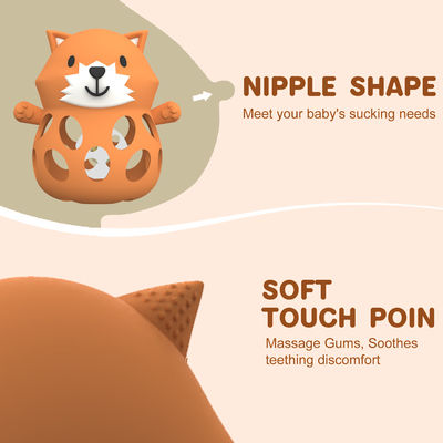 PAISEN BPA-freie Tier-Baby-Zähne-Spielzeug Lebensmittelqualität Silikon-Zähne-Manteln Anti-Fall Handgelenk-Handzähne Baby-Kauspielzeug