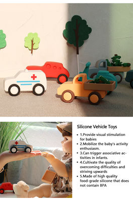 Fabrik Großhandel Silikon Baby Kind Auto Spielzeug Baby Montessori Spielzeug Auto Für Kleinkinder Bio-Zähnen