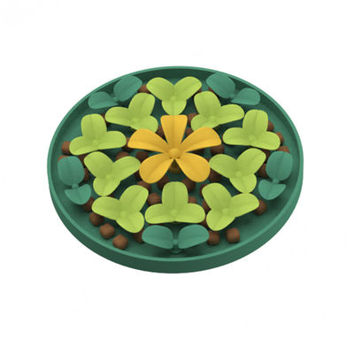 Silikon-Haustierprodukte für Privatkunden Schöne Blume Muster Silikon-Haustier-Hunde-Nahrungsmatte Silikon-Slow-Feeder-Licking-Pad-Hunde-Nahrungsmatte