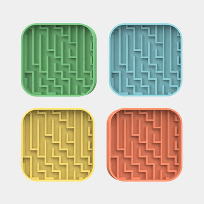 Gemachte süße Labyrinth Labyrinth Muster Silizium Haustier Hund Futter Matte Silizium Slow Feeder Lecken Pad