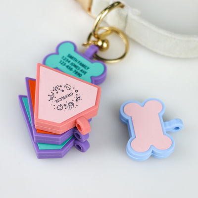PAISEN Personalisierte kundenspezifische Hunde-Tags mit 3D-QR-Code Gravierungen Hunde-Katzenkragen Silikon-Haustier-Tag