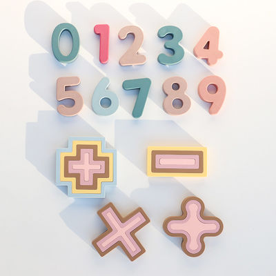 Custom OEM ODM Custom Silikon-Spielzeug für Babys mit lasergedruckter Nummer Kleines Brett 10pcs Packung für Kinder pädagogische Spielzeug-Sets