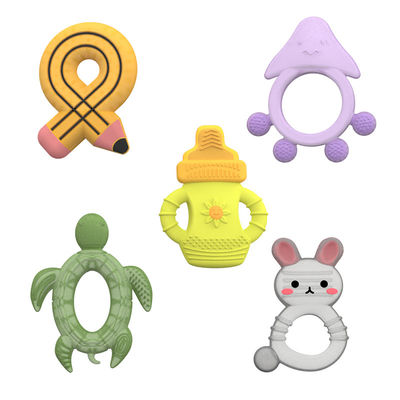 2025 Fabrik Bunny Cute Design Transparent Sensorische Eiscreme Gefrierbares Silikon Baby Wasser gefülltes Zahnstück