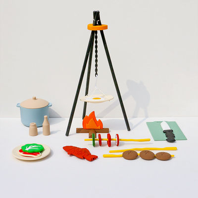 BBQ Grill Küchenspielzeug-Set mit Schein Rauch Küchenzubehör Spielen Essen Spielzeug für Schein Spielen Kochen für Kinder