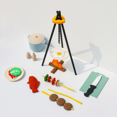 BBQ Grill Küchenspielzeug-Set mit Schein Rauch Küchenzubehör Spielen Essen Spielzeug für Schein Spielen Kochen für Kinder