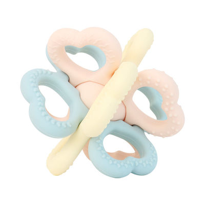2025 Neuer kundenspezifischer Silikonring Weiches 3D-Kinderspielzeug Baby Rattel-Spielzeug BPA-freies Lebensmittel-Zahn-Spielzeug Schütteln Weiches Spielzeug-Zähne