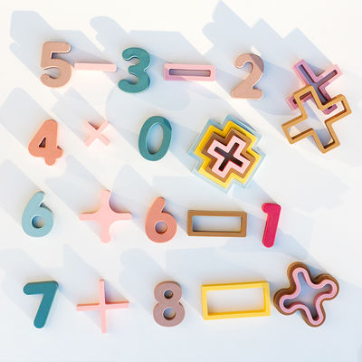 Unitoxische Unisex-Silicone-Bildblöcke für Kinder im Vorschulalter Digitales Computationsspielzeug für das Lernen der Addition und Subtraktion