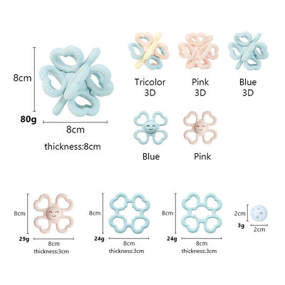 PAISEN BSCI Rattle Baby Teether Ball Spielzeug BPA-frei Silikon Soft Ball leicht zu halten Teether für Babys im Alter von 6 Monaten +