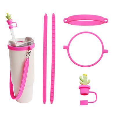Custom Silicone Lanyard Handle Sling für Tumbler Personalisierte rutschfeste Sippy Cup Label Wasserflasche Tragen Sie Strap Bar Zubehör