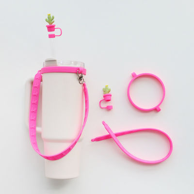 Custom Silicone Lanyard Handle Sling für Tumbler Personalisierte rutschfeste Sippy Cup Label Wasserflasche Tragen Sie Strap Bar Zubehör