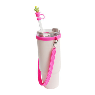 Custom Silicone Lanyard Handle Sling für Tumbler Personalisierte rutschfeste Sippy Cup Label Wasserflasche Tragen Sie Strap Bar Zubehör