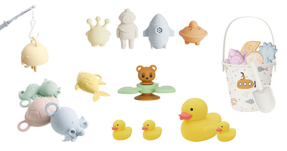 Custom beliebtes Silikon Meerestier Oktopus Fisch Schildkröte Seepferd Kinder Baby Bad Spielzeug Geschenk Set Wasser Spray Squishy