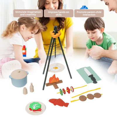 Benutzerdefiniertes Logo 19-PC Silikon Mini-Chef Barbecue Rollenspiel Küche Koch Spielzeug Set Tüfteln Picknick Spielen Küche Spielzeug Geschenk Babyspielzeug