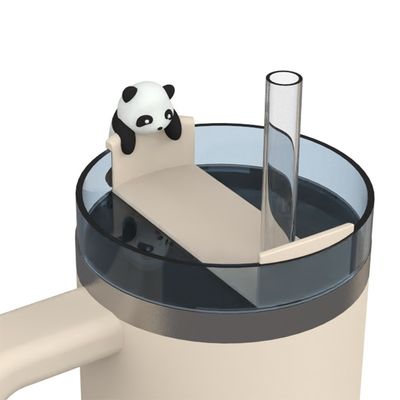 Lieblingliche Tier Silikon Strohdeckel & Flaschenzubehör 4 Stück Tumbler Dekoration Set