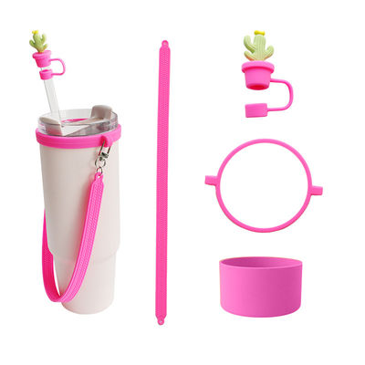 30oz 40oz Tumbler mit Griff Anti-Kratz Silikon Tasse Ärmel und Anti-Rutsch Wasserflasche Griff Gurt