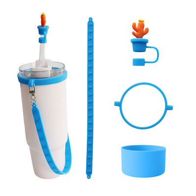 30oz 40oz Tumbler mit Griff Anti-Kratz Silikon Tasse Ärmel und Anti-Rutsch Wasserflasche Griff Gurt