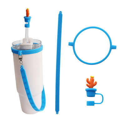30oz 40oz Tumbler mit Griff Anti-Kratz Silikon Tasse Ärmel und Anti-Rutsch Wasserflasche Griff Gurt