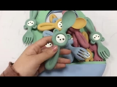 Weiche nette Panda Style Silicone Forks And-Löffel für Baby-Kinder