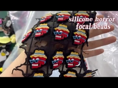 Kundenspezifisches Halloween-Schädelkürbise Silikon-fokale Perle für DIY-Stifte keychains